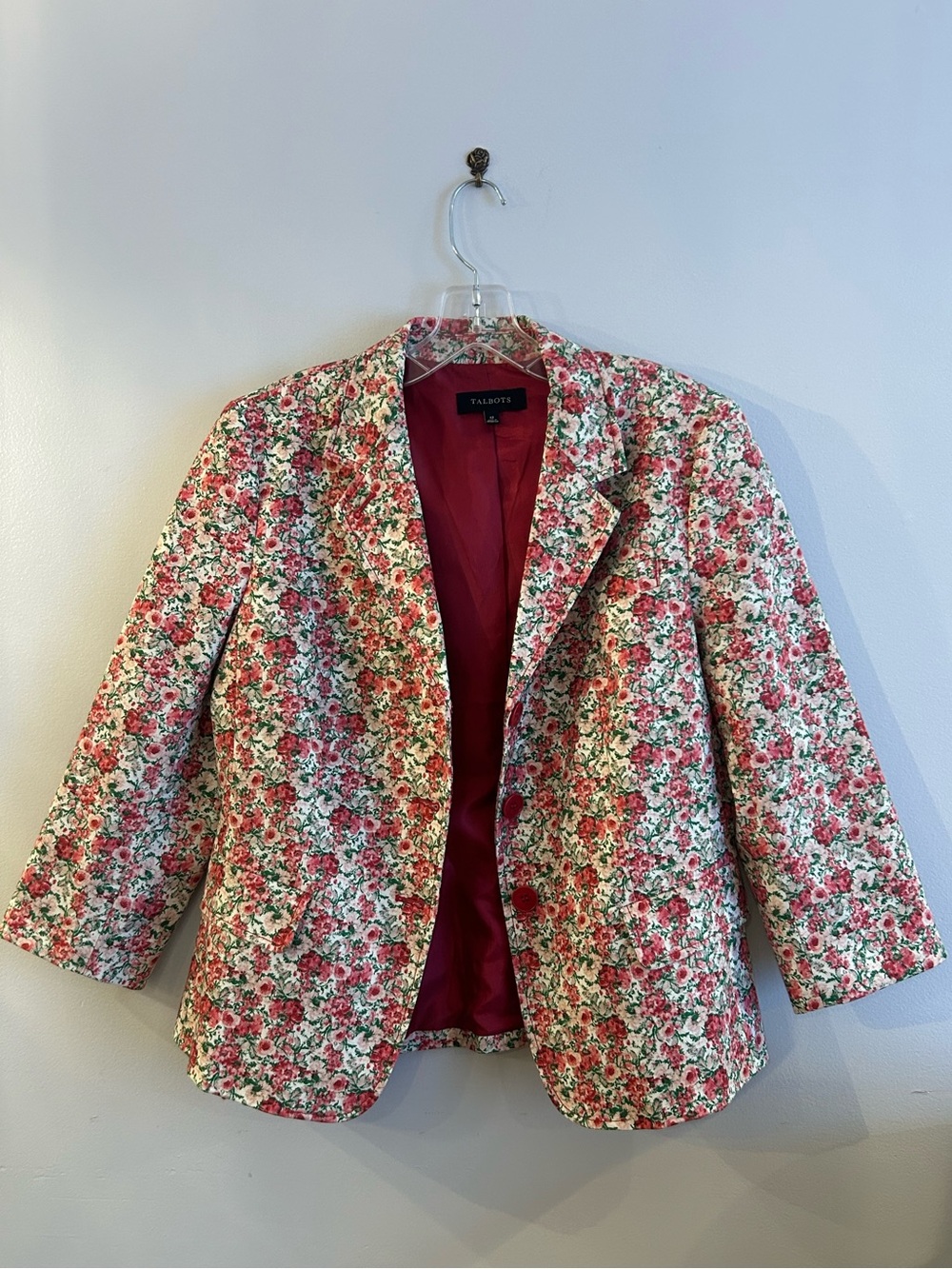 Talbots Pink Floral Blazer Jacket